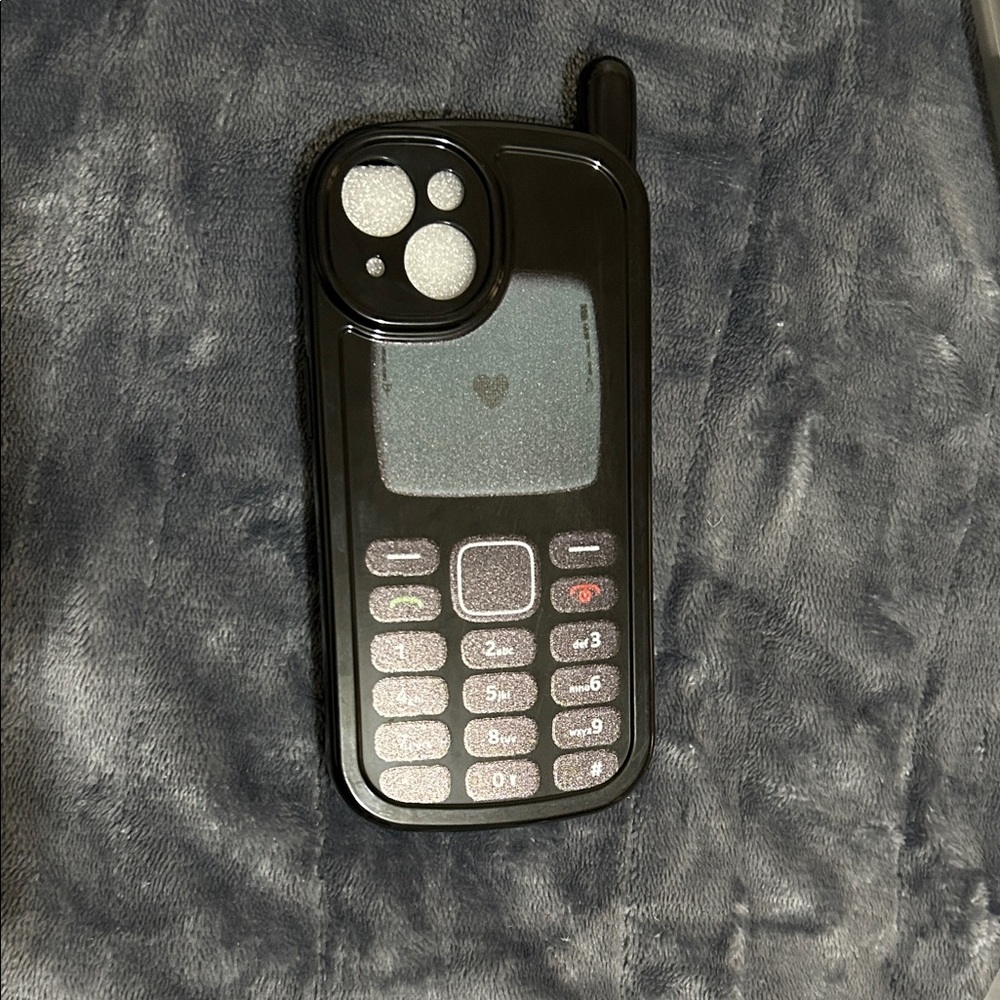 iPhone 15 Retro Black Cell Phone Style Protective Case - Compatible